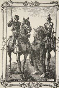 彼らはオールドマンと会った、ベアトリス・クレイの「アーサー王と円卓の物語」のイラスト、1905年、1905年 作： Dora Curtis